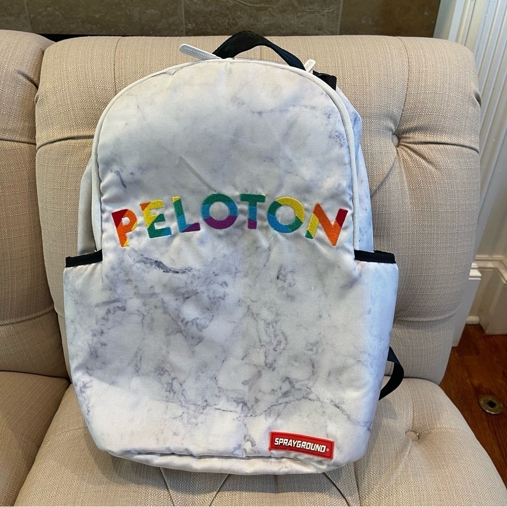 Sprayground x Peloton Backpack Marble Pride Limited Edition Gym Workout 🌈